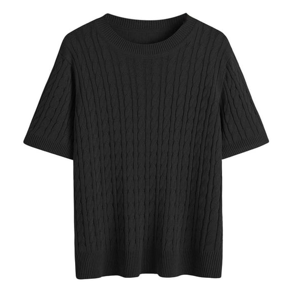 St Patricks Day Short Sweatshirt For Women, Round Neck Short Sleeve Knit Pullover Top,Soft Comfortable Sweater For Casual Daily Wear,Size:XL