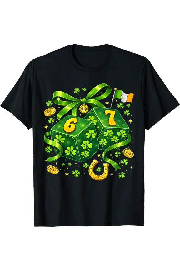 St Patricks Day Six Seven Coquette Dice 6 7 Meme Women Girls T-Shirt, Unisex T-Shirt
