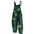thumbnail image 1 of St Patricks Day -Stylish Floral Print V-Neck Wide Leg Jumpsuit With Adjustable Straps For Women'S Casual Daily Outfit, 1 of 3