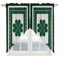thumbnail image 1 of St Patricks Day Swag Valances for Windows, Kitchen Curtains 36 Inch Length 2 Panels Set, Green Shamrock Farmhouse Wooden Grain Short Curtains for Small Windows Rod Pocket Cafe Curtains Drapes 28"x36", 1 of 8