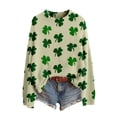 thumbnail image 1 of St Patricks Day Sweater Women Long Sleeve Crewneck Irish Oversized Pullover Plus Size Sweater, 1 of 8