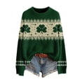 thumbnail image 1 of St Patricks Day Sweater Women Long Sleeve Crewneck Irish Oversized Pullover Plus Size Sweater, 1 of 8