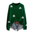 thumbnail image 1 of St Patricks Day Sweater Women Long Sleeve Crewneck Irish Oversized Pullover Plus Size Sweater, 1 of 8