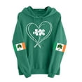 thumbnail image 1 of St Patricks Day Sweatshirt Women Heart Shamrock Shirt Irish Green Hoodies Long Sleeve Drop Shoulder Tops Cute Pullover with Pocket, 1 of 3