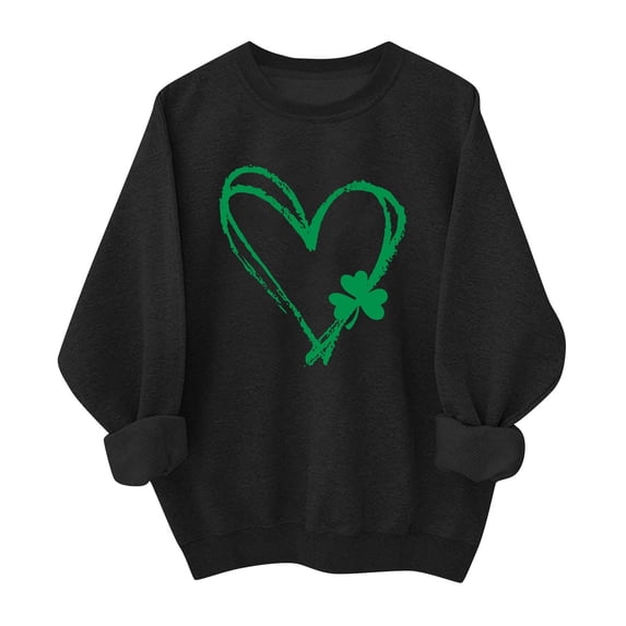 St Patricks Day Sweatshirt for Women Irish Shamrock Pullover Shirts Tops Long Sleeve Crewneck Saint Patty's Shirt