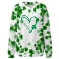 thumbnail image 1 of St.Patricks Day Sweatshirts for Women Long Sleeve Crewneck Pullover Funny Green Graphic Printed Casual Loose Fit Tops (XL, Green), 1 of 5