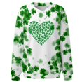 thumbnail image 1 of St.Patricks Day Sweatshirts for Women Long Sleeve Crewneck Pullover Funny Green Graphic Printed Casual Loose Fit Tops (XL, Green), 1 of 5