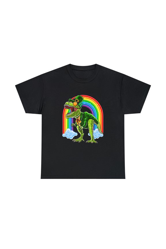 St.Patricks Day T Rex Dinosaur Leprechaun Rainbow T-Shirt