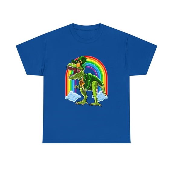 St.Patricks Day T Rex Dinosaur Leprechaun Rainbow T-Shirt