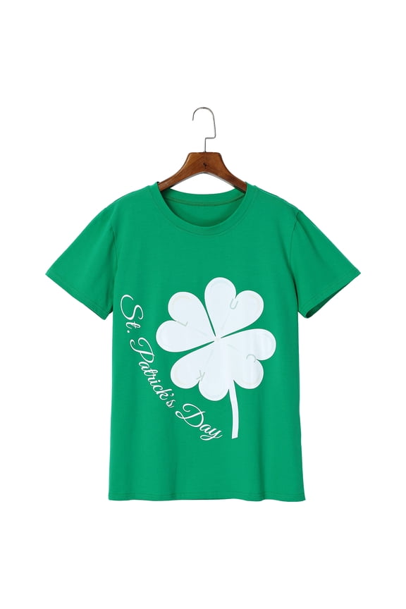 St.Patricks Day T-Shirt, Funny Shamrock T-Shirt with Shamrock Glasses for Women