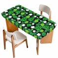 thumbnail image 1 of St Patricks Day Table Cloths for 4 Foot Rectangle Tables, Spring Country Green Shamrock Plaid Patio Waterproof Elastic Fitted Tablecloths, Washable Rectangular Table Cover for Camping, 1 of 8