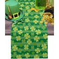 thumbnail image 1 of St. Patricks Day Table Runner 13x36 Inches Long Green Lucky Clover Runner for Table Leaves Plant Nature Table Runners Cotton Linen Dresser Scarf for Kitchen Coffee Dining Spring Holiday Party Decor, 1 of 1