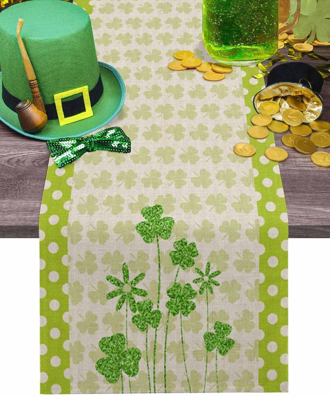 Lucky Clover Quilted Table Runner NCU0DQQ0193