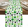 thumbnail image 1 of St Patricks Day Table Runner - 72 Inch Long, Kitchen Dining Table Runner Dresser Scarves, Spring Country Green Black Shamrock Farmhouse Decor for Coffee Tables Wedding Party Banquet, 1 of 8