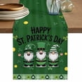 thumbnail image 1 of St Patricks Day Table Runner, Gnomes Green Shamrock Spring Gold Coin Striped Cotton Linen Table Runners 90 Inches Long, Dresser Scarf Runner for Dining/Coffee/Kitchen/Hallway Tables 13''x90'', 1 of 9