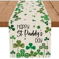 thumbnail image 1 of St Patricks Day Table Runner Shamrocks Happy St. Patrick''s Day Runners Table Decorations Holiday Spring Kitchen Dining Home Party Supply 13x90 Inch, 1 of 5