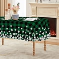 thumbnail image 1 of St. Patricks Day Tablecloth 60×84 Inch Oval, Buffalo Plaid Shamrock Lucky Washable Seasonal Table Cover for Party Picnic Dinner Decor, 1 of 6