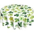 thumbnail image 1 of St. Patricks Day Tablecloth 70X70 Inch Round Green Watercolor Shamrock Table Cloth Dust-Proof Wrinkle Resistant Rustic Spring Table Covers for Holiday Party Dining, 1 of 6