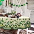 thumbnail image 1 of St Patricks Day Tablecloth, Green Oval Tablecloth 54x72 Inch, Polyester Waterproof Tablecloth, Shamrock Gold Coins St. Patrick''s Day Holiday Kitchen Table Decoration for Dinner, Party, 1 of 6