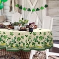 thumbnail image 1 of St Patricks Day Tablecloth, Green Oval Tablecloth 60x84 Inch, Polyester Waterproof Tablecloth, Shamrock Gold Coins St. Patrick''s Day Holiday Kitchen Table Decoration for Dinner, Party, 1 of 6