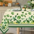thumbnail image 1 of St Patricks Day Tablecloth, Green Rectangle Tablecloth 60x84Inch, Polyester Waterproof Tablecloth, Shamrock Gold Coins St. Patrick''s Day Holiday Kitchen Table Decoration for Dinner, Party, 1 of 1