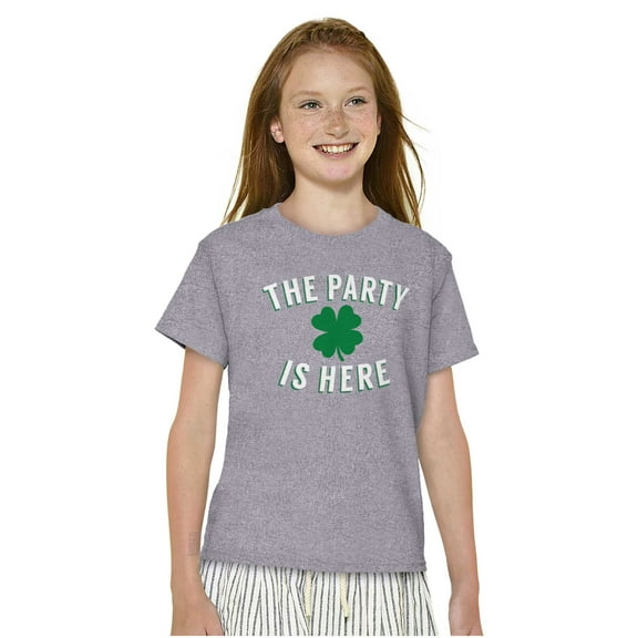 St Patricks Day The Party Is Here Crewneck T Shirts Boy Girl Teen Brisco Brands S
