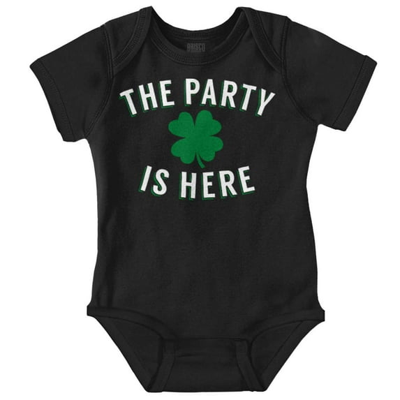 St Patricks Day The Party Is Here Romper Boys or Girls Infant Baby Brisco Brands 12M