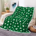 thumbnail image 1 of St Patricks Day Throw Blanket, Lucky Clover Leaves Shamrock Blankets and Throws, Super Soft Cozy Green Blankets Spring Holiday Throws for Bed Couch Sofa, 60 x 80 Inches, 1 of 4