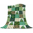 thumbnail image 1 of St Patricks Day Throw Blanket, Shamrock Blanket Throw, Shamrocks Design Super Soft Warm Flannel Blanket, Irish Gifts for Women 40"x50", 1 of 6