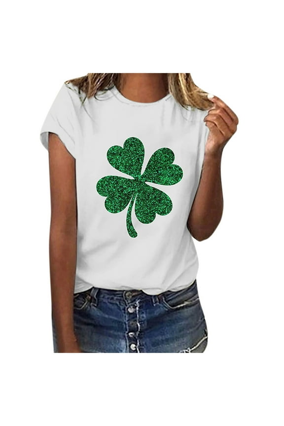 Patricks Tops Womens Short Sleeve Casual Loose Fit Shirts Color Block Tunics