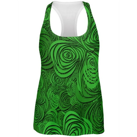 St Patricks Day Trippy Irish Clover Field All Over Womens Work Out Tank Top Multi SM