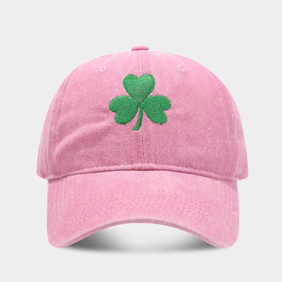 St. Patricks Day Trucker Hat,Green Mesh Baseball Cap for Women Men,Couples Vintage Shamrock Irish Prints Adjustable Hat,Pink