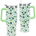 thumbnail image 1 of St Patricks Day Tumbler with Handle 40 oz Green Lucky Shamrock Coffee Travel Mug Stainless Steel Insulated Cup Irish Saint Patricks Decor Gifts, 1 of 6