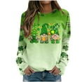 thumbnail image 1 of St Patricks Day Women Tees, Womens Cute Green Shamrocks Printed Tee Long Sleeve Holiday Vacation T Shirts, 1 of 4
