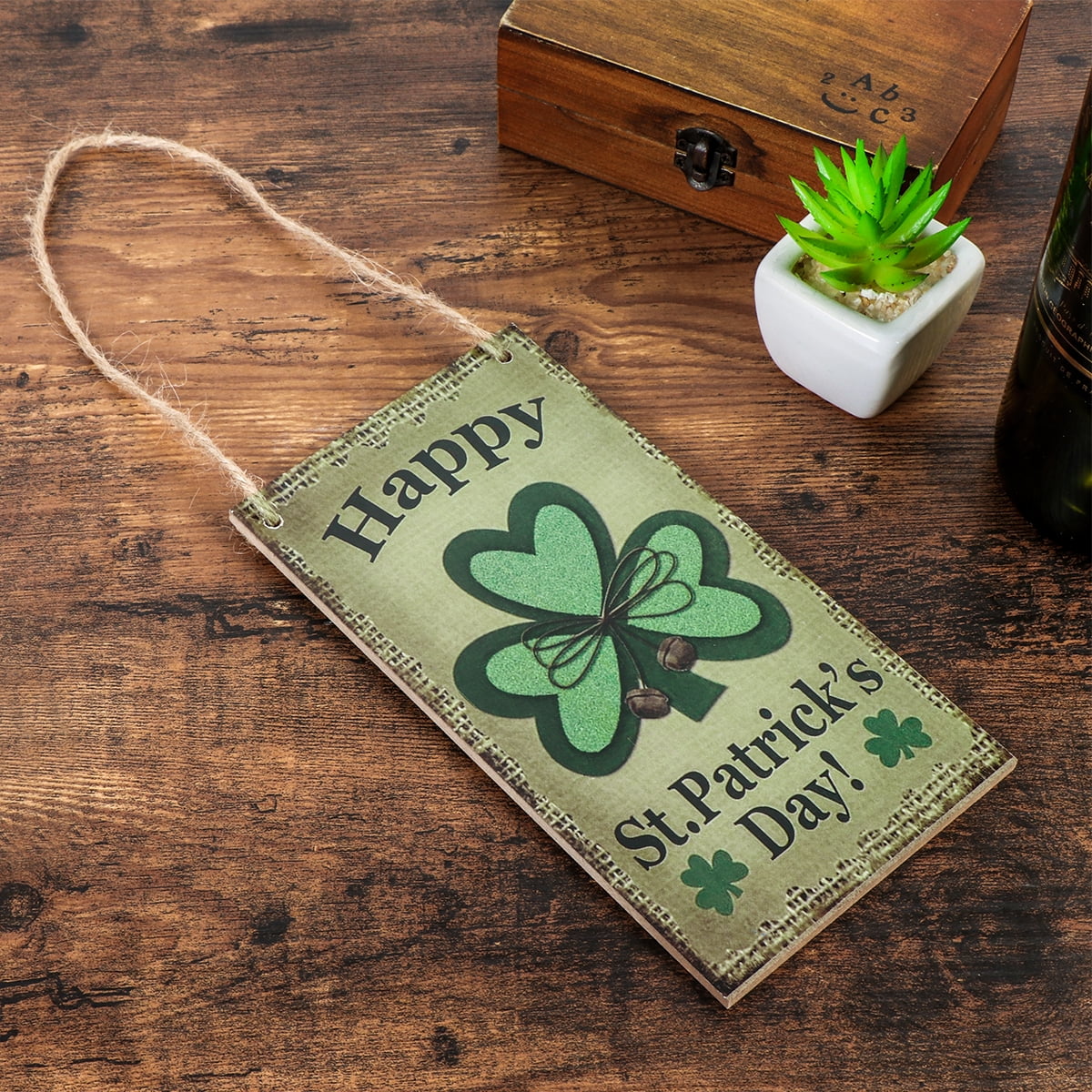 St.Patricks Day Wooden Sign Plaque Shamrock Door Hanger Board Photo ...