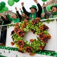 thumbnail image 1 of St Patricks Day Wreath,Spring Front Door Wreath With Clover Greenery And Purple Flowers 15 Inch Round Seasonal Hanging Decoration For Home Entry Porch Wall Holiday Decor, 1 of 7