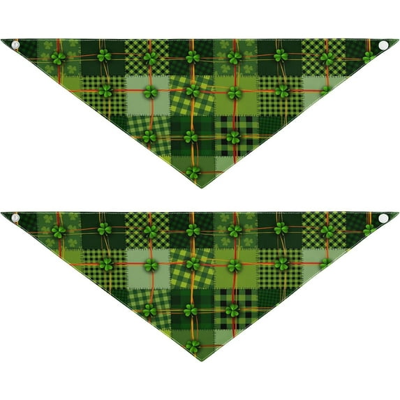 St Patricks DayDog Bandanas 2 Packs Adjustable Dog Bibs for Medium Large Dog Girls