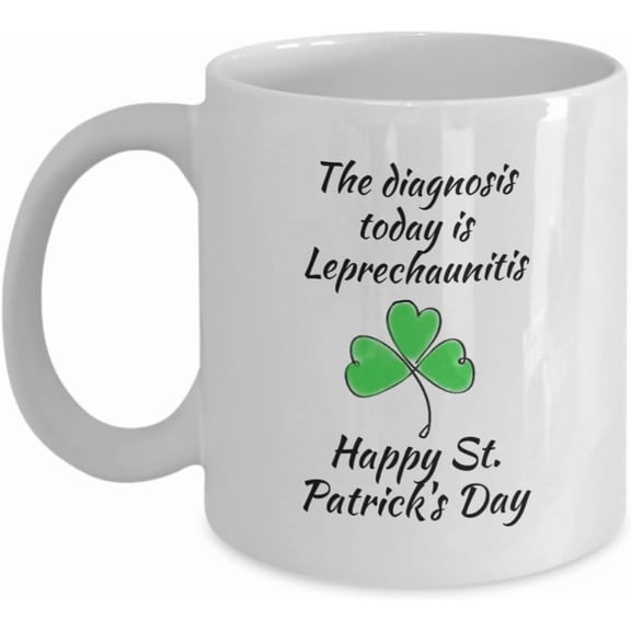 St Patricks Doctor Mug, Gift Ideas for Doctor, Doctors, Funny Novelty Coffee Cup for Men or Women, 11oz, White