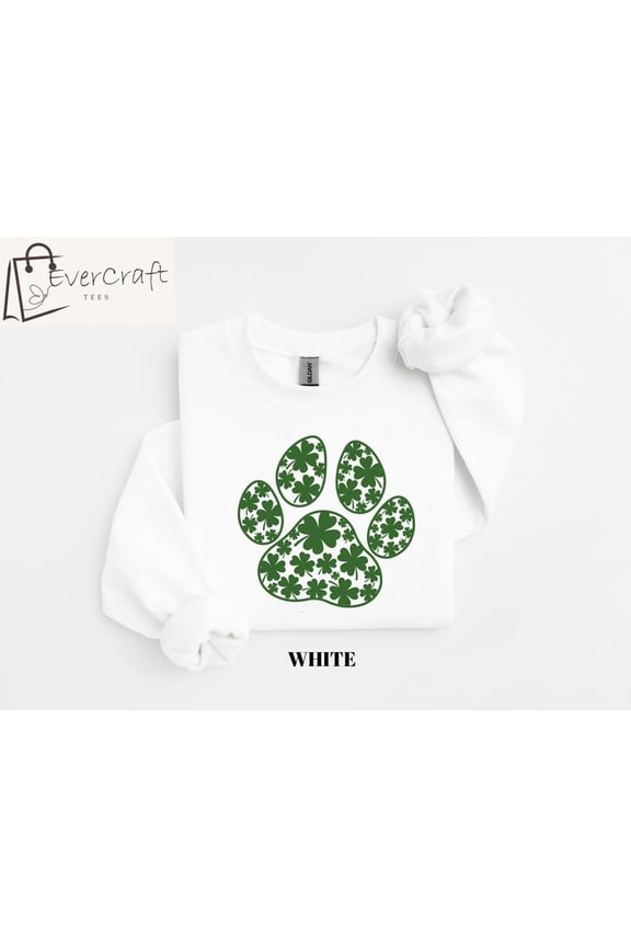 St Patricks Dog Paws Sweatshirt, Lucky Dogs Shirt, Lucky Dog Lover Shirt, Shamrock Sweatshirt, Cute Gifts For Dog Lover, Dog Mom Sweatshirt, Full size S-5XL