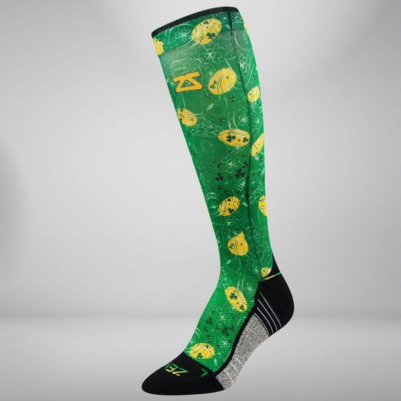 St Patricks Doodle Compression Socks (Knee-High) M / Green