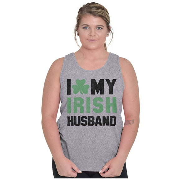 St Patricks I Love My Irish Husband Womens Plus Size Graphic Tank Top Brisco Brands 2X