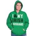 thumbnail image 1 of St Patricks I Love My Irish Husband Zip Hoodie Sweatshirt Women Brisco Brands 5X, 1 of 6