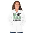 thumbnail image 1 of St Patricks I Love My Irish Husband Zip Hoodie Sweatshirt Women Brisco Brands M, 1 of 6