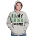 thumbnail image 1 of St Patricks I Love My Irish Husband Zip Hoodie Sweatshirt Women Brisco Brands X, 1 of 6