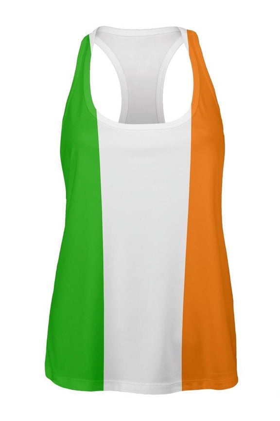 St Patricks Irish Flag All Over Womens Racerback Tank Top - Medium