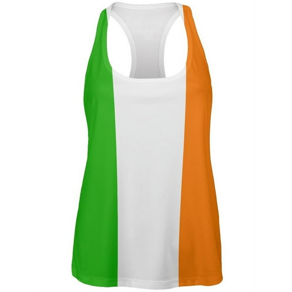 St Patricks Irish Flag All Over Womens Racerback Tank Top - Small