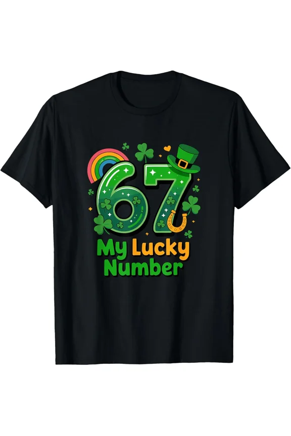 St Patricks Meme Cute 67 Lucky Number Irish Holiday Celebration Unisex T-Shirt ,up to size 5XL