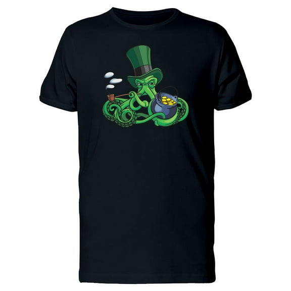 St Patricks Octopus Leprechaun T-Shirt Men -Image by Shutterstock, Male Large