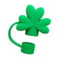 thumbnail image 1 of St Patricks Straw Cover, Silicone Green Straw Covers for Stanley Cup, Reusable Green Straws Topper Accessories (A), 1 of 5