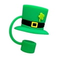 thumbnail image 1 of St Patricks Straw Cover, Silicone Green Straw Covers for Stanley Cup, Reusable Green Straws Topper Accessories (F), 1 of 5
